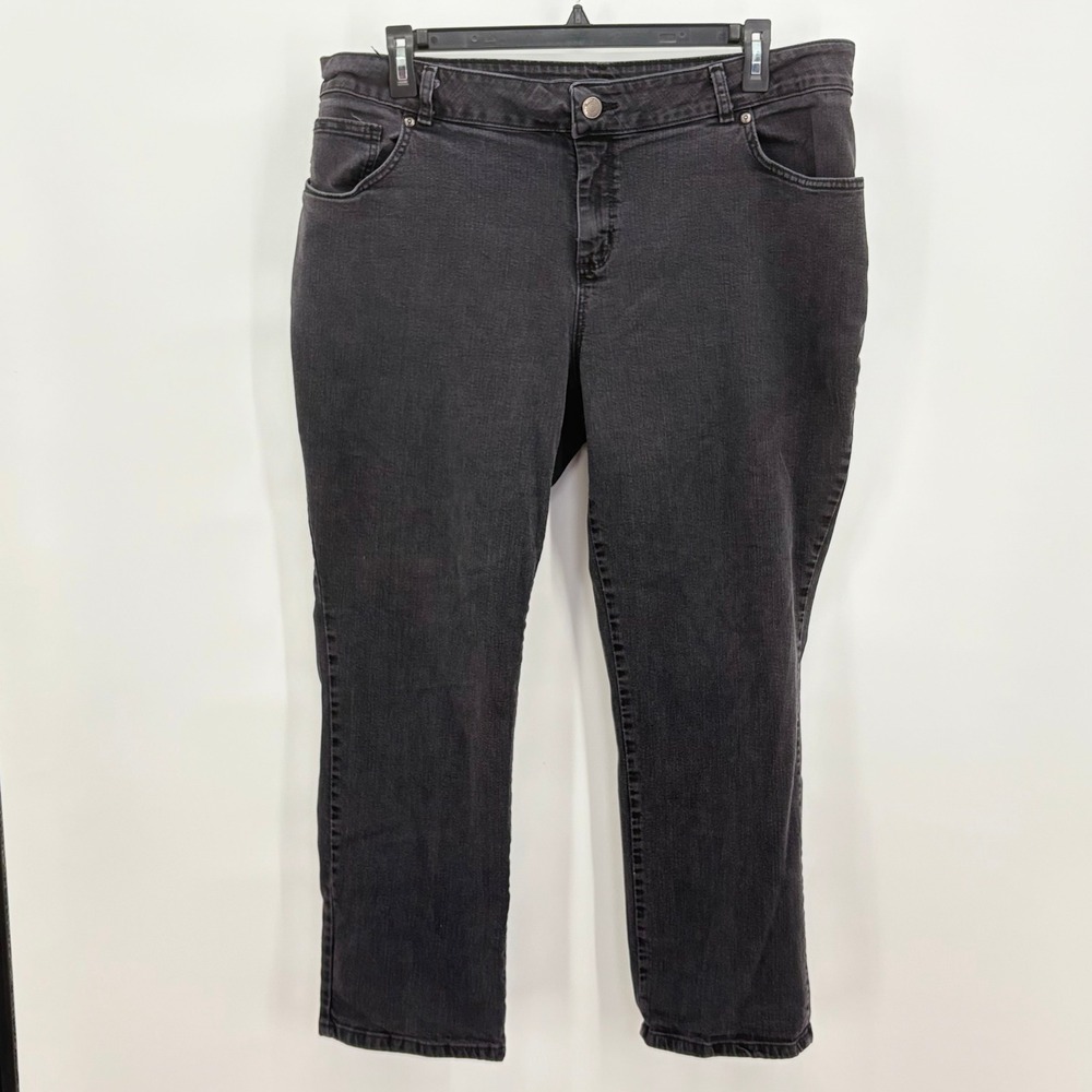 Lee Plus Relaxed Fit Straight Leg Jeans Washed Black Mid Rise 20W Petite 1645